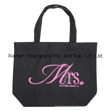 Promotional Custom Printed Black Shopping Tote Calico Cotton Bag